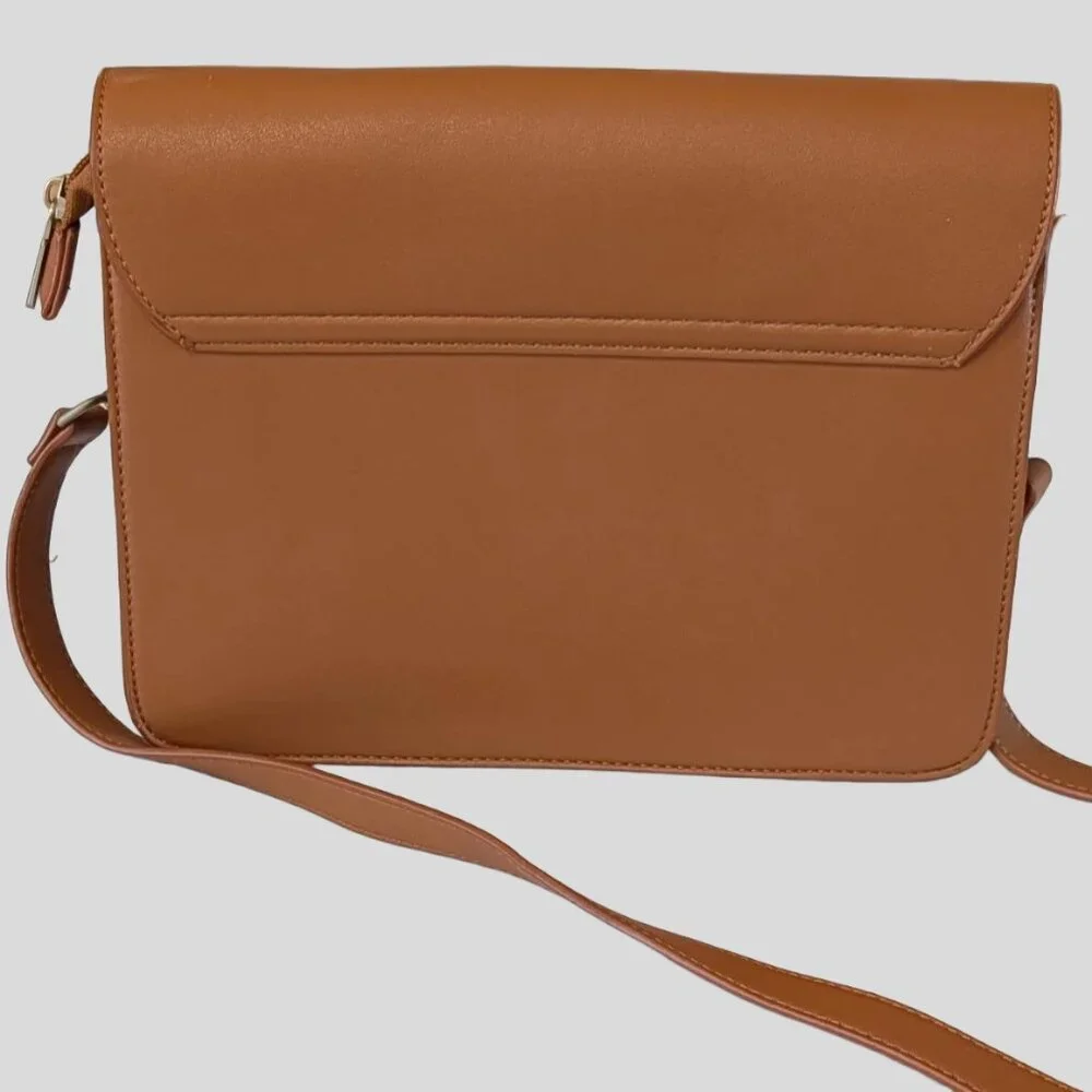 Pixie Mood Vegan Leather Zoe Crossbody Bag Tan Minimalist
